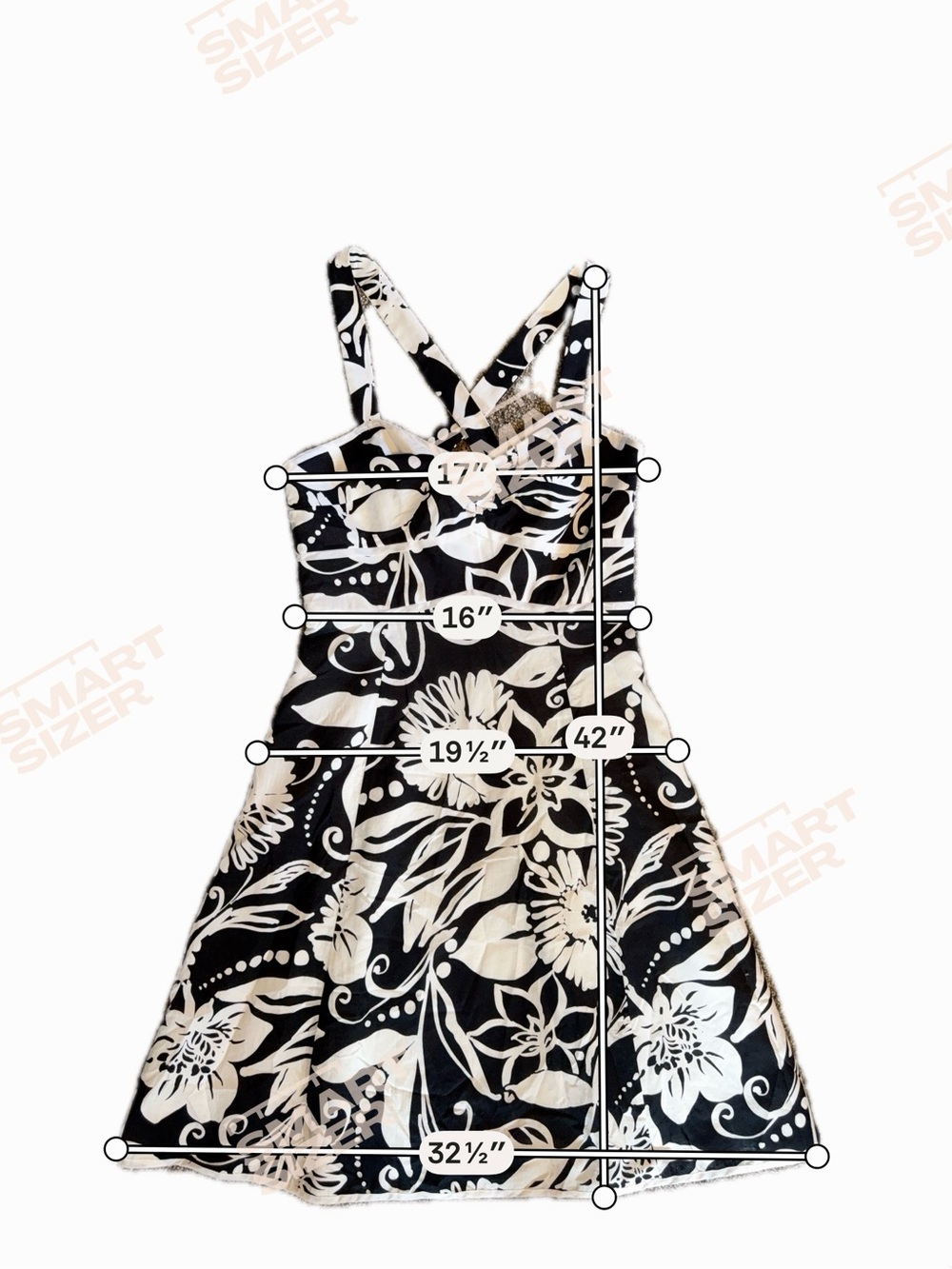 Harold's Black & White Floral Strappy Mini Dress - Picture 3 of 11